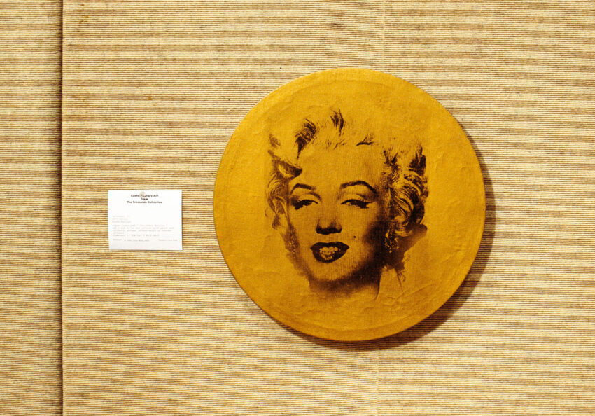 Louise Lawler’s yellowy dye-destruction print of Warhol’s “Round Marilyn”